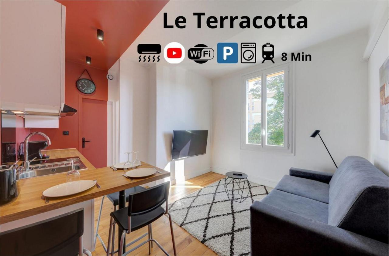 Terracotta-T2-Clim-Parking Gratuit Prive Lägenhet Pierre-Bénite Exteriör bild